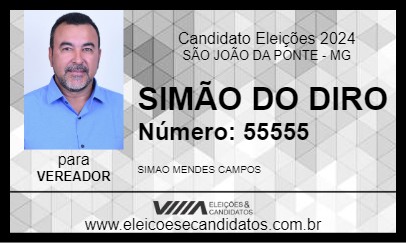 Candidato SIMÃO DO DIRO 2024 - SÃO JOÃO DA PONTE - Eleições