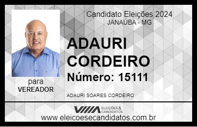 Candidato ADAURI CORDEIRO 2024 - JANAÚBA - Eleições