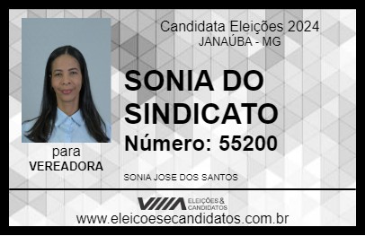 Candidato SONIA DO SINDICATO 2024 - JANAÚBA - Eleições