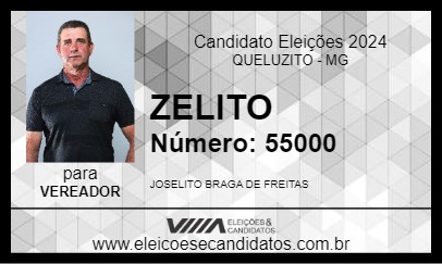 Candidato ZELITO 2024 - QUELUZITO - Eleições