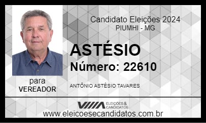 Candidato ASTÉSIO 2024 - PIUMHI - Eleições