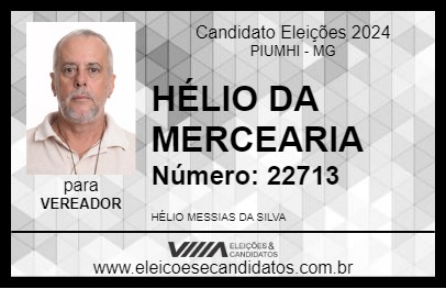 Candidato HÉLIO DA MERCEARIA 2024 - PIUMHI - Eleições