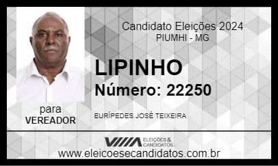 Candidato LIPINHO 2024 - PIUMHI - Eleições