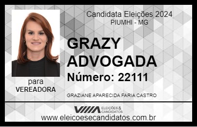 Candidato GRAZY ADVOGADA 2024 - PIUMHI - Eleições