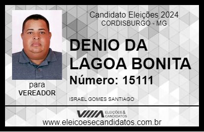 Candidato DENIO DA LAGOA BONITA 2024 - CORDISBURGO - Eleições