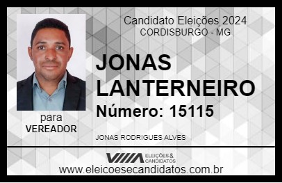 Candidato JONAS LANTERNEIRO 2024 - CORDISBURGO - Eleições