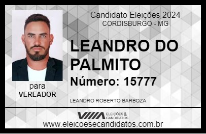 Candidato LEANDRO DO PALMITO 2024 - CORDISBURGO - Eleições