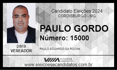 Candidato PAULO GORDO 2024 - CORDISBURGO - Eleições