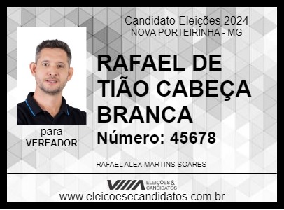 Candidato RAFAEL DE TIÃO CABEÇA BRANCA 2024 - NOVA PORTEIRINHA - Eleições