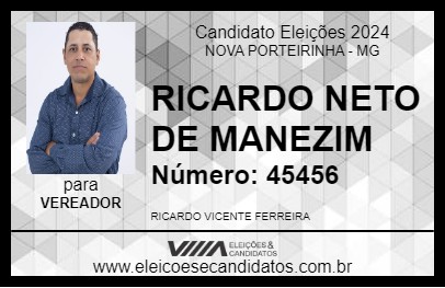 Candidato RICARDO NETO DE MANEZIM 2024 - NOVA PORTEIRINHA - Eleições