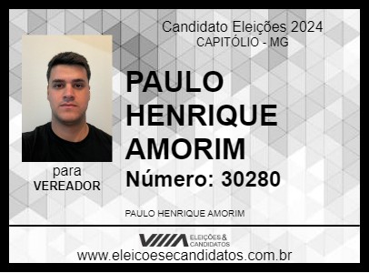 Candidato PAULO HENRIQUE AMORIM 2024 - CAPITÓLIO - Eleições