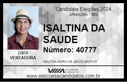 Candidato ISALTINA DA SAUDE 2024 - JANAÚBA - Eleições