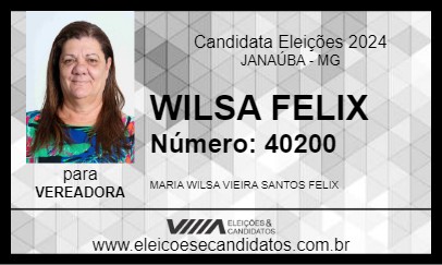 Candidato WILSA FELIX 2024 - JANAÚBA - Eleições