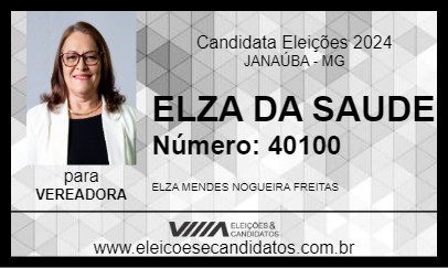 Candidato ELZA DA SAUDE 2024 - JANAÚBA - Eleições