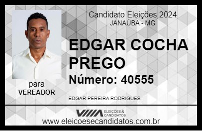 Candidato EDGAR COCHA PREGO 2024 - JANAÚBA - Eleições