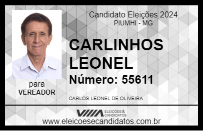 Candidato CARLINHOS LEONEL 2024 - PIUMHI - Eleições