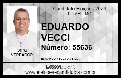 Candidato EDUARDO VECCI 2024 - PIUMHI - Eleições