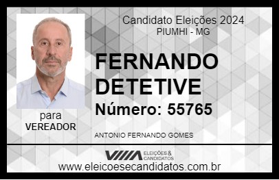 Candidato FERNANDO DETETIVE 2024 - PIUMHI - Eleições