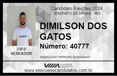 Candidato DIMILSON DOS GATOS 2024 - JENIPAPO DE MINAS - Eleições