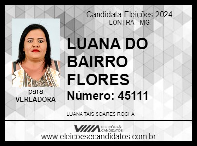 Candidato LUANA DO BAIRRO FLORES 2024 - LONTRA - Eleições