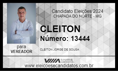 Candidato CLEITON 2024 - CHAPADA DO NORTE - Eleições