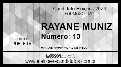 Candidato RAYANE MUNIZ 2024 - FORMOSO - Eleições