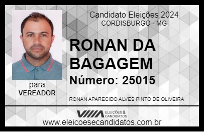 Candidato RONAN DA BAGAGEM 2024 - CORDISBURGO - Eleições