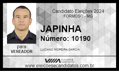 Candidato JAPINHA 2024 - FORMOSO - Eleições