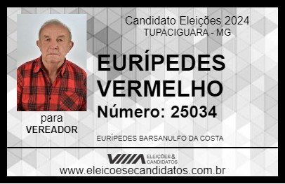 Candidato EURÍPEDES VERMELHO 2024 - TUPACIGUARA - Eleições