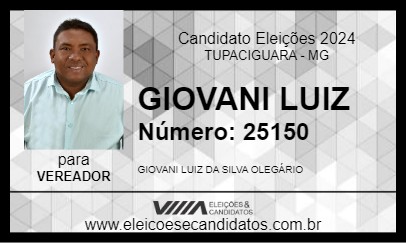 Candidato GIOVANI LUIZ 2024 - TUPACIGUARA - Eleições