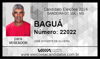 Candidato BAGUÁ 2024 - BANDEIRA DO SUL - Eleições