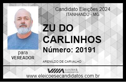 Candidato ZU DO CARLINHOS  2024 - ITANHANDU - Eleições