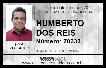 Candidato HUMBERTO DOS REIS DE MOURA 2024 - ABADIA DOS DOURADOS - Eleições