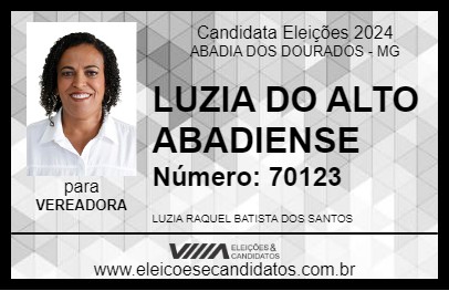 Candidato LUZIA DO ALTO ABADIENSE 2024 - ABADIA DOS DOURADOS - Eleições