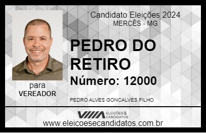 Candidato PEDRO DO RETIRO 2024 - MERCÊS - Eleições