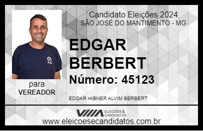 Candidato EDGAR BERBERT 2024 - SÃO JOSÉ DO MANTIMENTO - Eleições