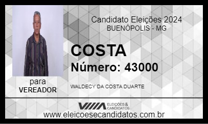 Candidato COSTA 2024 - BUENÓPOLIS - Eleições