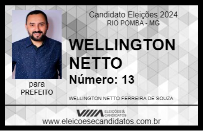 Candidato WELLINGTON NETTO 2024 - RIO POMBA - Eleições