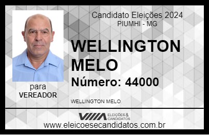 Candidato WELLINGTON MELO 2024 - PIUMHI - Eleições