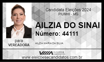 Candidato AILZIA DO SINAI 2024 - PIUMHI - Eleições