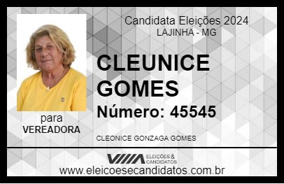 Candidato CLEUNICE GOMES 2024 - LAJINHA - Eleições