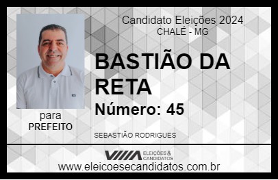 Candidato BASTIÃO DA RETA 2024 - CHALÉ - Eleições