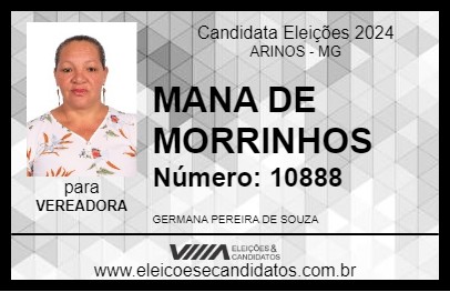 Candidato MANA DE MORRINHOS 2024 - ARINOS - Eleições