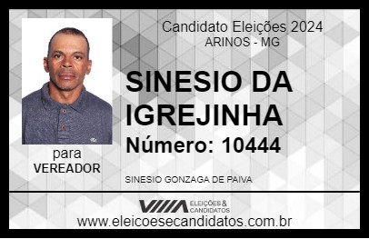 Candidato SINESIO DA IGREJINHA 2024 - ARINOS - Eleições