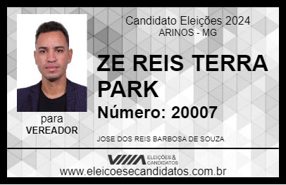 Candidato ZE REIS TERRA PARK 2024 - ARINOS - Eleições