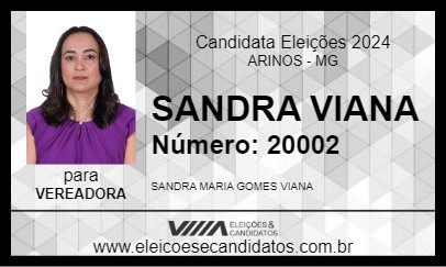 Candidato SANDRA VIANA 2024 - ARINOS - Eleições