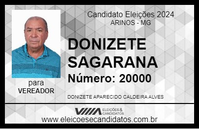 Candidato DONIZETE SAGARANA 2024 - ARINOS - Eleições