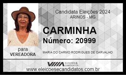 Candidato CARMINHA 2024 - ARINOS - Eleições