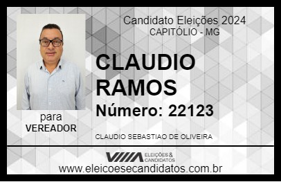 Candidato CLAUDIO RAMOS 2024 - CAPITÓLIO - Eleições