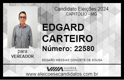 Candidato EDGARD CARTEIRO 2024 - CAPITÓLIO - Eleições